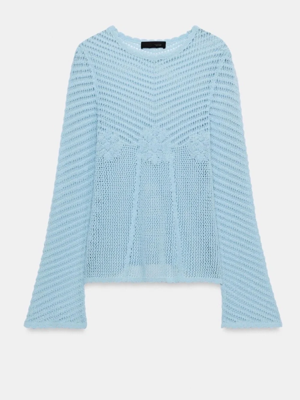 NWT Zara Knit Flared Sleeve Jumper Blue , size M